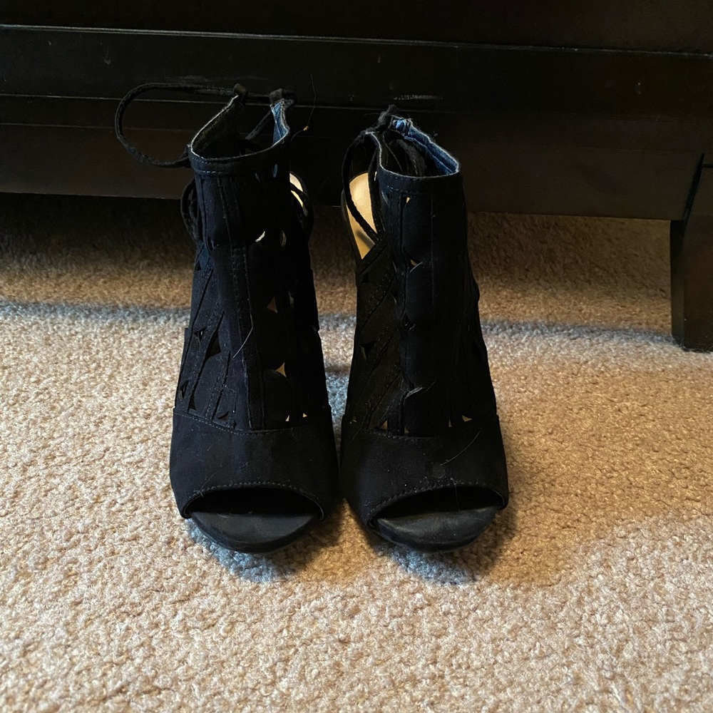 Black Lace Up Heels
